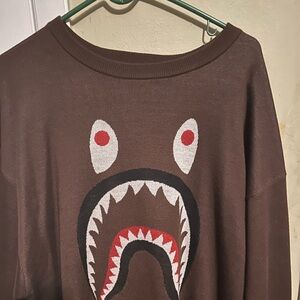 Brown Bape Shark Sweater